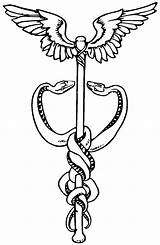 Caduceus Hermes Heraldicart sketch template