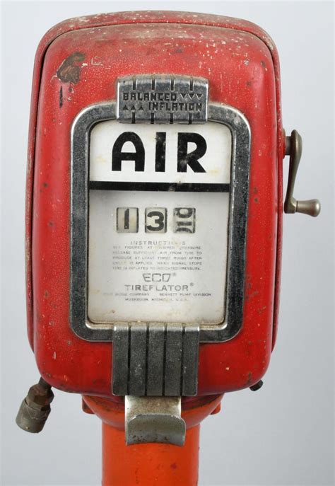 sold price vintage eco tireflator gas station air pump june     edt