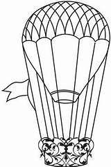 Balloon Air Hot Vintage Drawing Clipart Coloring Getdrawings sketch template