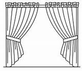 Curtains Coloring Pages Getdrawings Drawing sketch template