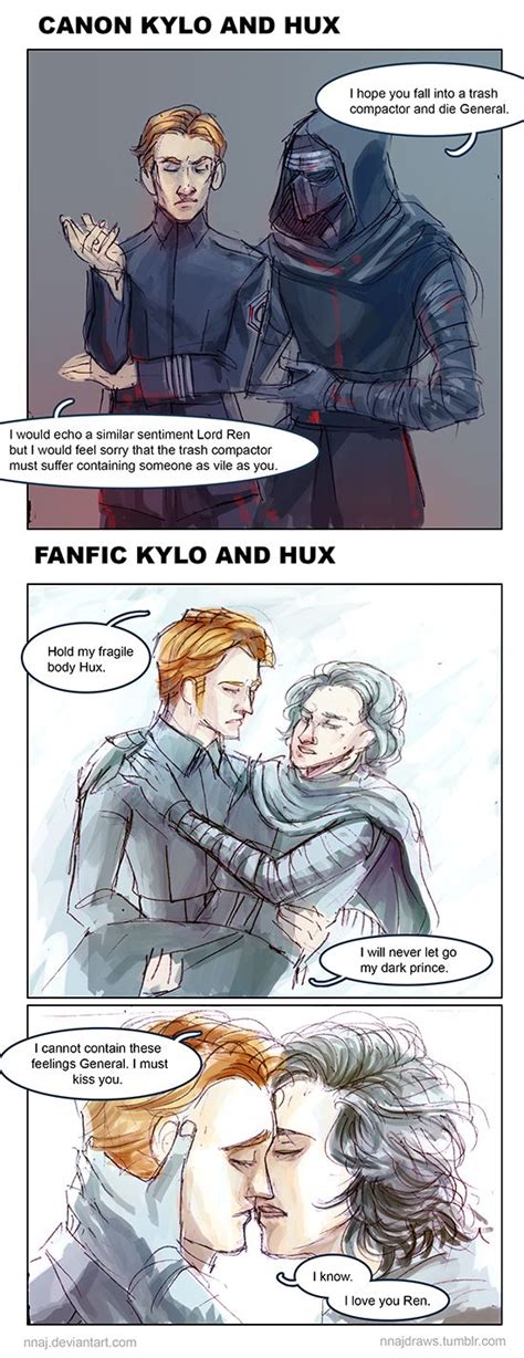 Kylo And Hux Canon Vs Fanfic By Nnaj On Deviantart Quite