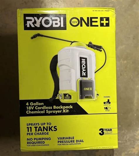 New Ryobi One 18v 4 Gal Backpack Chemical Sprayer With Battery