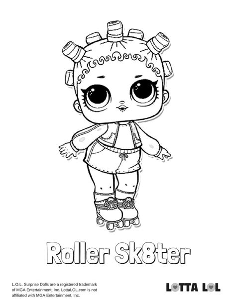 roller skter coloring page lotta lol cool coloring pages lol dolls