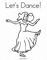Coloring Dance Dancing Print Let Dancer Ballerina Ballet Lets Noodle Dress Twistynoodle Ll Popular sketch template