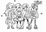 Bratz Coloring Pages Dolls Printable Getcolorings Print Color sketch template