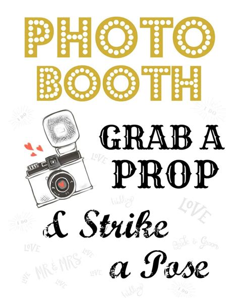 wedding photo booth sign scrappy geek  printable photo