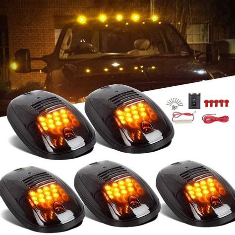 pcs smoked cab roof marker lights amber  led roof top lamp clearance