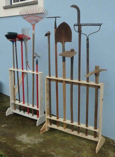 types  garden tools  display  front   blue wall  window