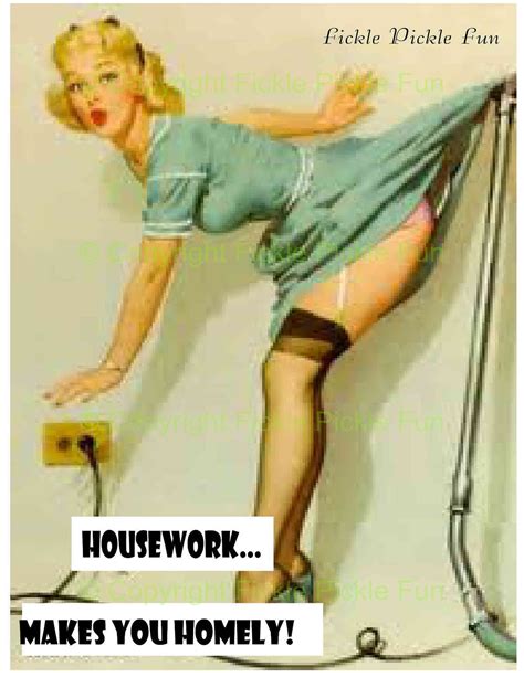 housework makes you homely funny pinup girl inspired kitchen