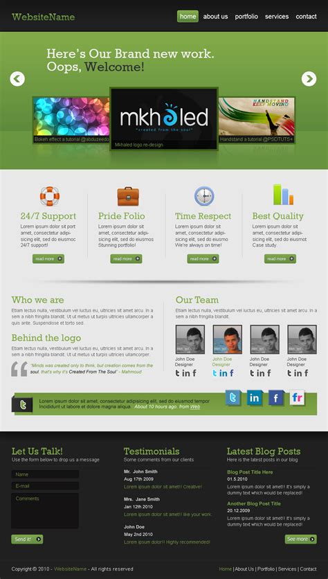 create  professional web  layout