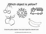 Yellow Worksheets Objects Color Coloring Colors Pages Worksheet Preschool Wallpapers Wallpaper Identifying Kindergarten Clipart Ipad Android Iphone Pc Circle Colouring sketch template
