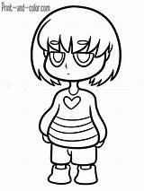Undertale Coloring Pages Chara Color Print Printable Template Sketch Popular sketch template
