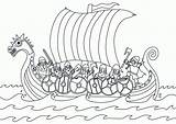 Vikings Coloriages Bateaux Histoire sketch template