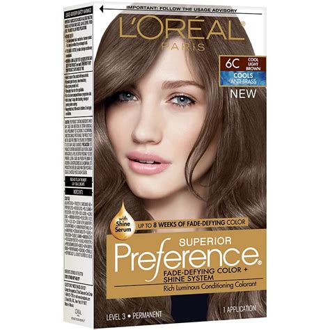 loreal paris superior preference permanent hair color  cool light brown shop hair care