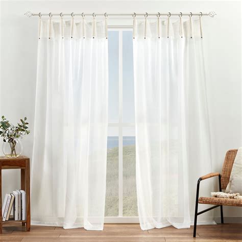exclusive home curtains hawkins sheer bronze ring top curtain panels    natural set