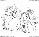 Pumpkin Vine Coloring Clipart Vector Outlined Illustration Royalty Tradition Sm Pages Clipartof Printable Drawing Getcolorings Creepers Seamartini sketch template