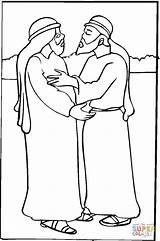 Esau Jakob Ausmalbild Forgives Basteln Bastelideen sketch template