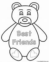 Coloring Friends Teddy Pages Bigactivities Bear Valentines Bears 2009 Valentine sketch template