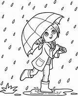 Coloring Rain Pages Rainy Autumn Umbrella Print Topcoloringpages Kids sketch template