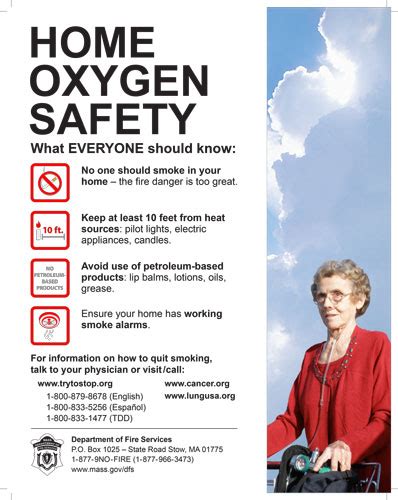 home oxygen safety poster massachusetts health promotion