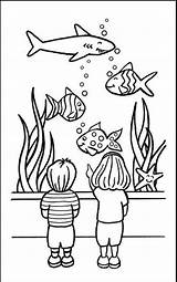 Coloring Aquarium Sheets Printable Fish Pages Template Popular sketch template