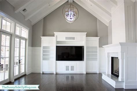built ins vaulted ceiling