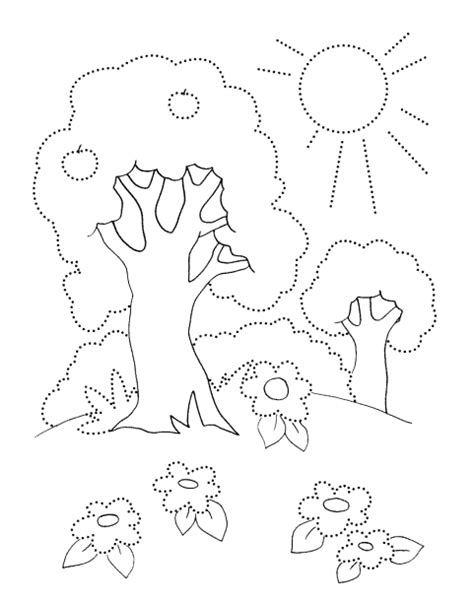 coloring page trees   summer