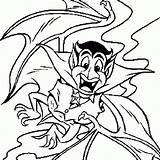 Coloring Pages Dracula Devil Halloween Kids Vampire Evil Comments sketch template