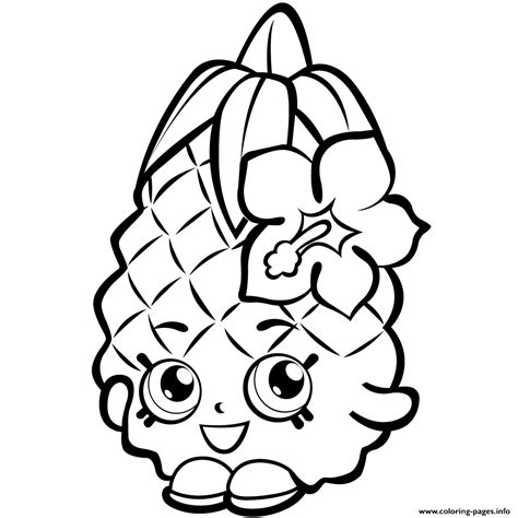fruit pineapple shopkins season  coloring pages printable