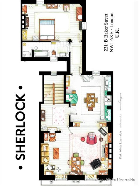 floorplan  sherlock holmes apartment  bbcs  shirt  nikneuk redbubble