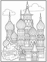 Coloring Cathedral Saint Basil Pages Architecture Kids Moscow Basils St Color Projects Artprojectsforkids Red Russia Printable Square Russian Drawing Getcolorings sketch template