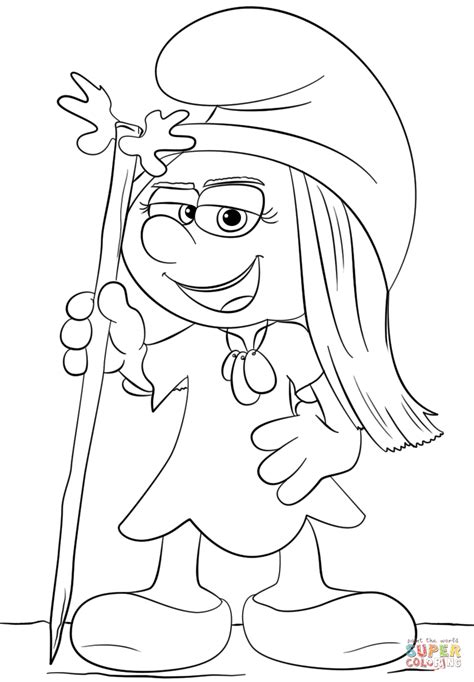 smurfmelody  smurfs  lost village coloring page