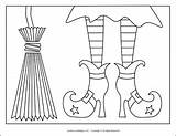 Coloring Pages Shoes Witch Halloween Witches Broom Sheets Happy Squishycutedesigns Patterns Crafts Cute Decorations Preschool Candy sketch template