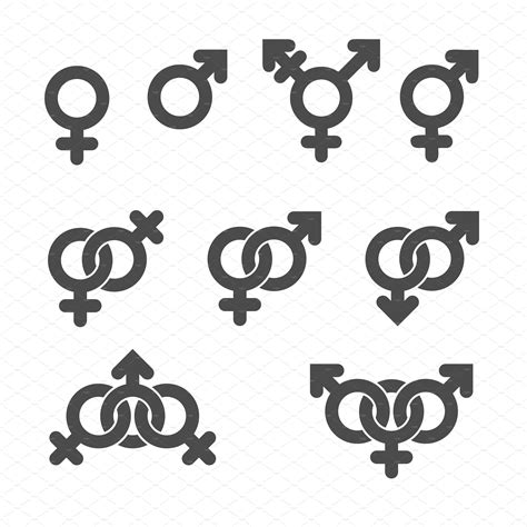 gender symbol icons icons creative market