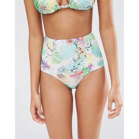 asos fuller bust exclusive flutter floral print high waist bikini