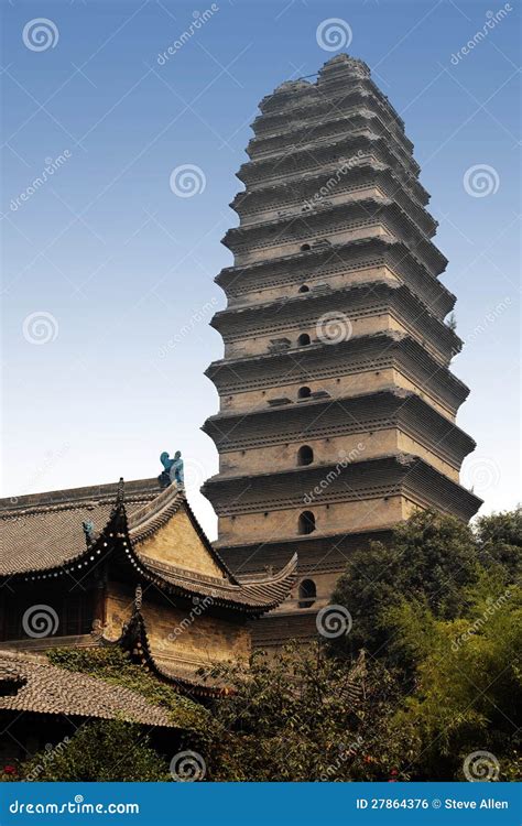 de kleine wilde pagode van de gans xian china stock foto image