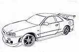 Furious Fast Coloring Pages Skyline Gtr Nissan Drawing Car Toyota Supra R34 Cars Colouring Getdrawings Clipart Drawings Print Big Color sketch template