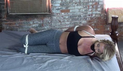 jamie grabbed from her yoga class jamie knotts hogtied and tape gagged blazing hot bondage