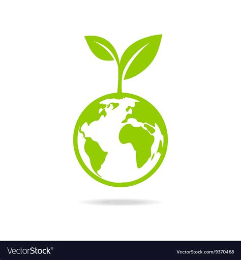 eco icon green earth royalty  vector image