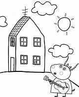 Peppa Pig Coloring Madame Gazelle Pages House Printable Print Topcoloringpages sketch template