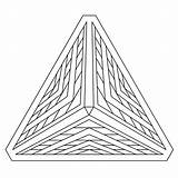 Optical Illusion Triangles Geometric Driehoek Pyramid Illusions Optische Coloringhome Zentangle sketch template