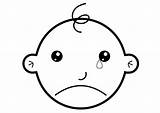 Coloring Crying Sad Face Baby Clip Cartoon Cliparts Pages Clipart Edupics School Printable Large sketch template