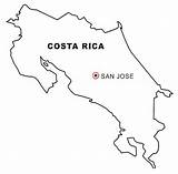 Costa Rica Map Coloring Color sketch template