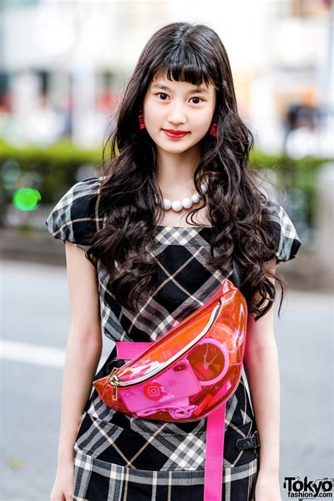 japanese teen model in retro streetwear style w san to nibun no ichi burberry claire s and wego