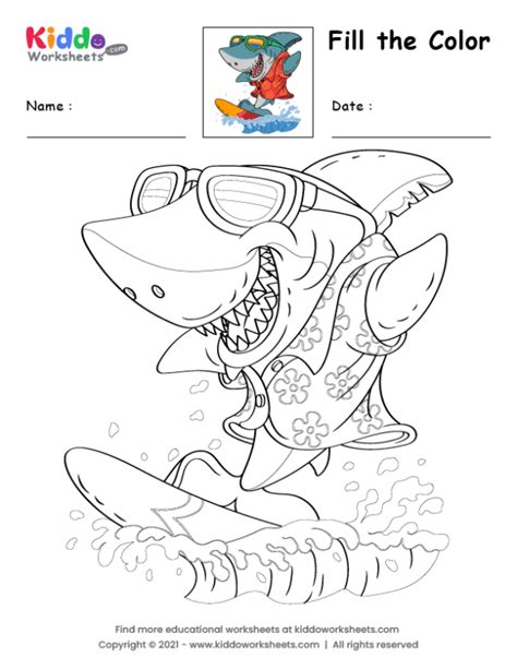 printable shark coloring page worksheet kiddoworksheets