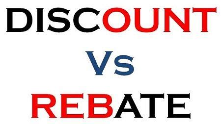 difference  discount  rebate  comparison chart key