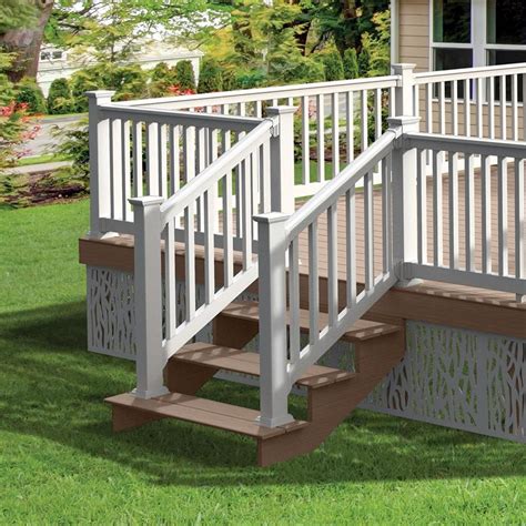 Freedom Lincoln 6 Ft X 3 In X 3 Ft White Pvc Deck Stair Rail Kit Square