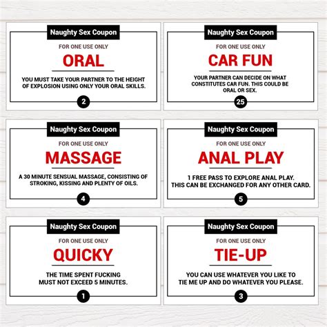 Printable Adults Only Naughty Sex Coupons For Him Birthday Etsy