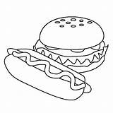 Hamburger Burger Coloringsky Sheet sketch template