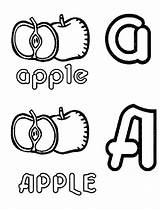 Letter Apple Coloring Color sketch template